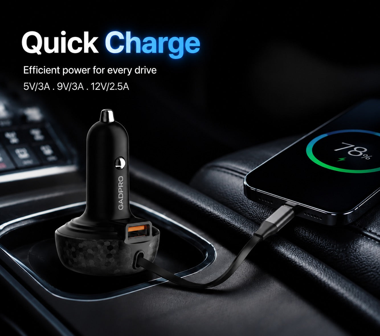 CC 11 Retractable Type-C Car Charge